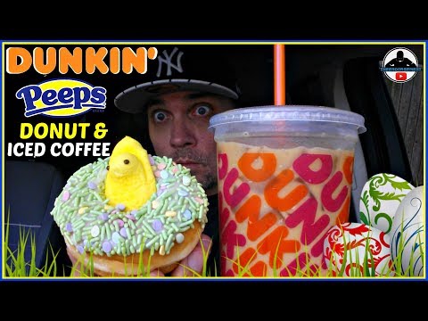 Dunkin'® Peeps® Marshmallow Iced Coffee Review! 🍩🐇☕ | Peeps® Donut