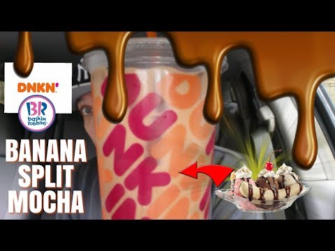 Dunkin'® Banana Split MOCHA Iced Coffee Review! | Baskin Robbins Inspired!